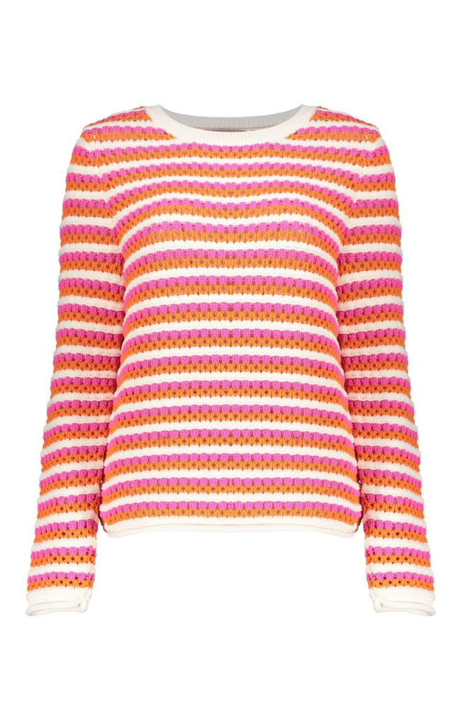 AJOUR TRUI MET HORIZONTALE STREPEN 54041 23 Orange/Fuchsia/Off-White
